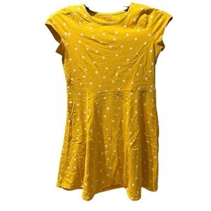 3/$20 Cat &‎ Jack Girls Yellow Polka Dot Dress Size L 10/12 100% Cotton